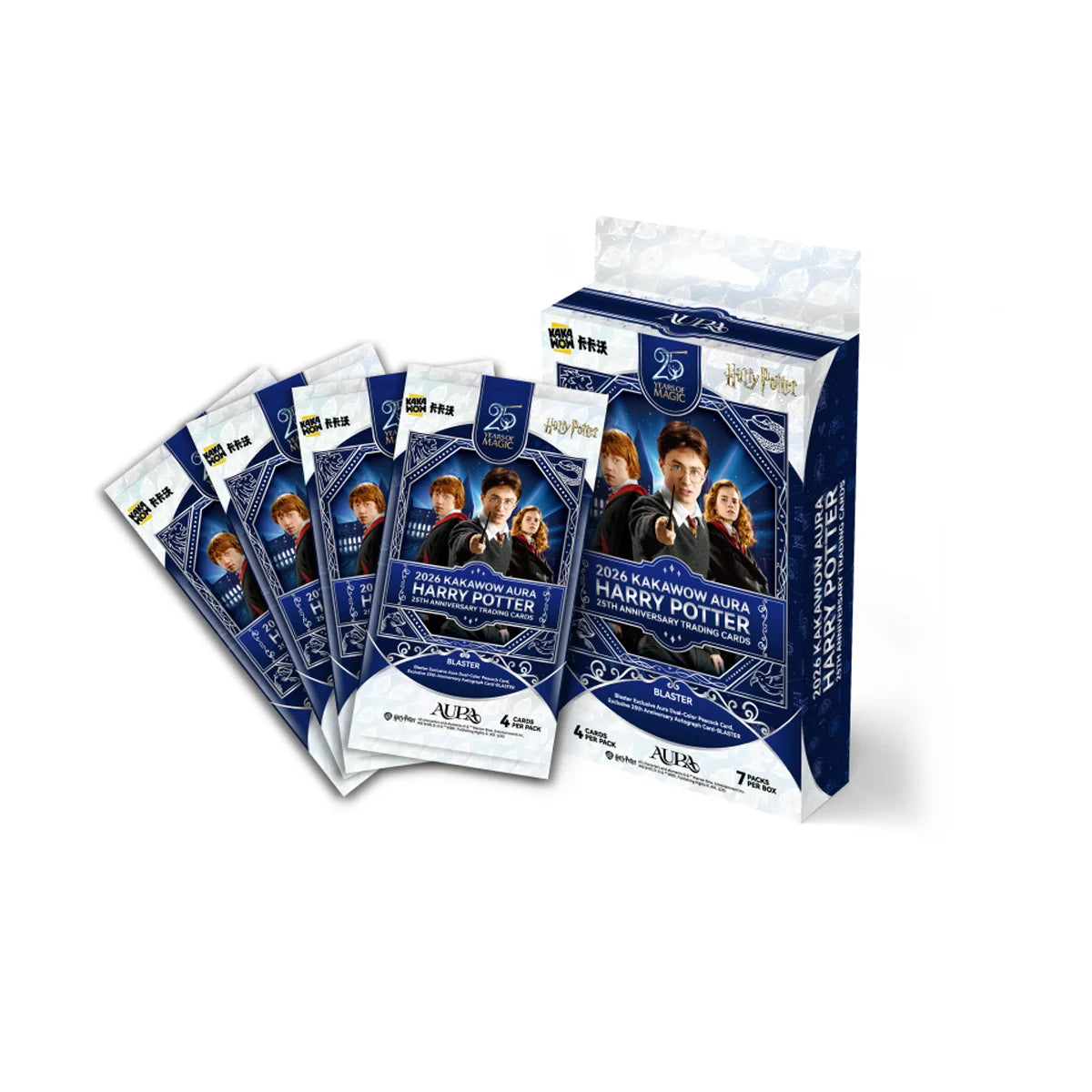 KAKAWOW - 2026 AURA Harry Potter 25th Anniversary Trading Cards Blaster Box (7 Packs) - EN