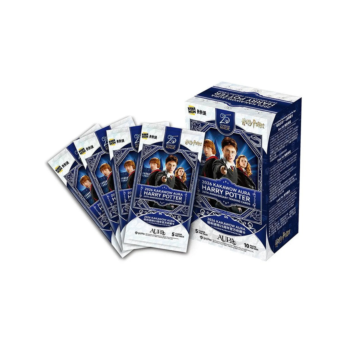 KAKAWOW - 2026 AURA Harry Potter 25th Anniversary Trading Cards Box (10 Packs) - EN